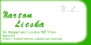 marton licska business card